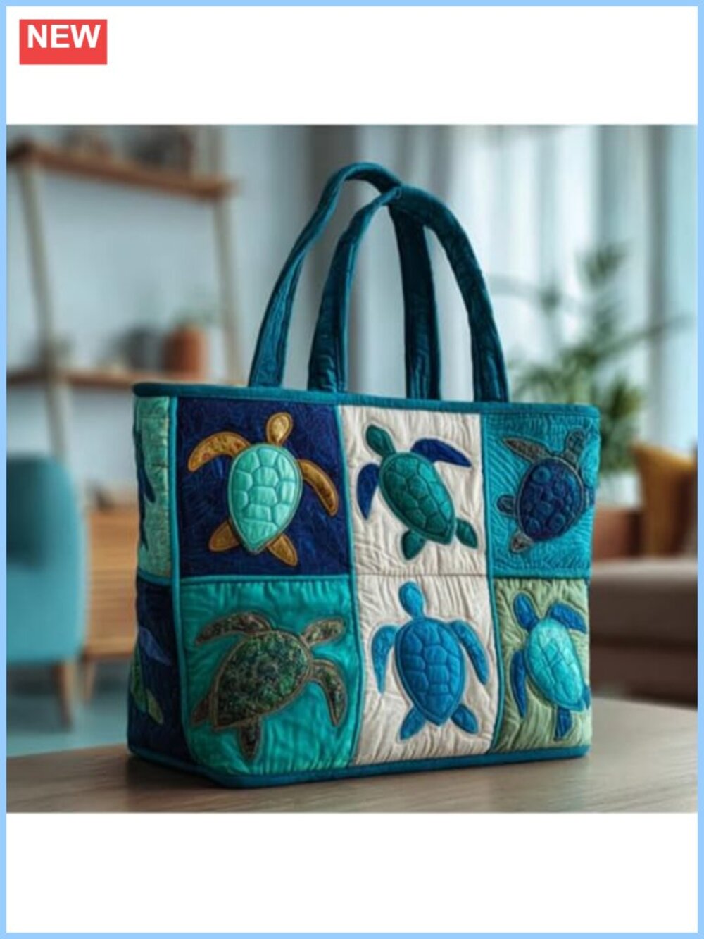 Quilted Tote Bag for Women, Vintage Patchwork Shoulder Bag with Inner Pockets,
